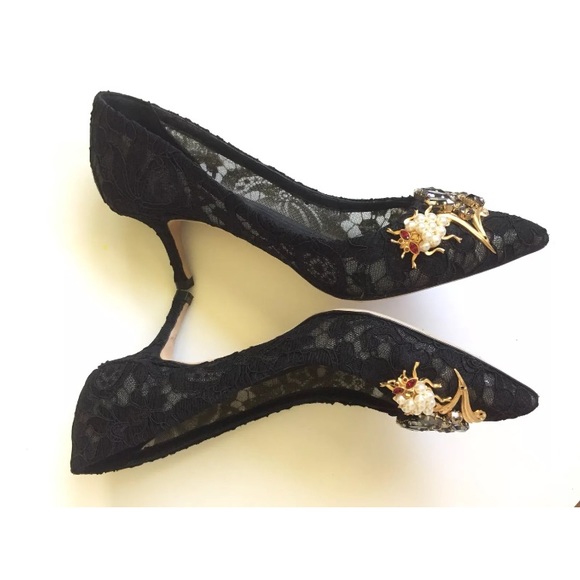 Dolce & Gabbana Black Lace Taormina Heels - Picture 3 of 7